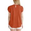 imageDokotoo Womens Casual Round Neck Basic Pleated Tops Short Sleeve Loose Fit Curved Back Chiffon Blouses TshirtsGold Flame