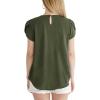 imageDokotoo Womens Casual Round Neck Basic Pleated Tops Short Sleeve Loose Fit Curved Back Chiffon Blouses TshirtsJungle Green