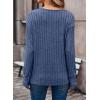 imageDokotoo Womens Soft Long Sleeve V Neck Shirts Solid Casual Decorative Buttons Knitted Pullover Tunic TopsAshleigh Blue