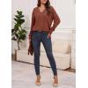 imageDokotoo Womens Soft Long Sleeve V Neck Shirts Solid Casual Decorative Buttons Knitted Pullover Tunic TopsCaramel