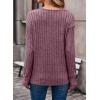 imageDokotoo Womens Soft Long Sleeve V Neck Shirts Solid Casual Decorative Buttons Knitted Pullover Tunic TopsValerian