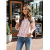 imageDokotoo 34 Length Sleeve Womens Tops Dressy Casual Blouses Babydoll Tops Button Down Striped ShirtA Pink Stripe