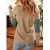 imageDokotoo Long Sleeve Shirts for Women Fall Outfits V Neck Shirts Button Tunic Tops Fashion Winter ClothingFour Leaf Clover