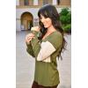 imageDokotoo Long Sleeve Shirts for Women Fall Outfits V Neck Shirts Button Tunic Tops Fashion Winter ClothingVineyard Green
