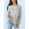 imageDokotoo Womens Casual Crew Neck Sweatshirt Loose Soft Long Sleeve Pullover TopsG Thick Grey
