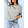 imageDokotoo Womens Casual Crew Neck Sweatshirt Loose Soft Long Sleeve Pullover TopsG Thick Grey