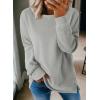 imageDokotoo Womens Casual Crew Neck Sweatshirt Loose Soft Long Sleeve Pullover TopsG Thick Grey