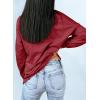 imageDokotoo Womens Casual Crew Neck Sweatshirt Loose Soft Long Sleeve Pullover TopsG Thick Red