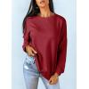 imageDokotoo Womens Casual Crew Neck Sweatshirt Loose Soft Long Sleeve Pullover TopsG Thick Red
