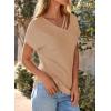 imageDokotoo Womens Summer Tops 2026 Waffle Knit Short Sleeve V Neck Shirts Womens Blouses Dressy Casual Basic TeeA Apricot