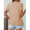 imageDokotoo Womens Summer Tops 2026 Waffle Knit Short Sleeve V Neck Shirts Womens Blouses Dressy Casual Basic TeeA Apricot