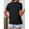 imageDokotoo Womens Summer Tops 2026 Waffle Knit Short Sleeve V Neck Shirts Womens Blouses Dressy Casual Basic TeeA Black