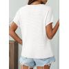 imageDokotoo Womens Summer Tops 2026 Waffle Knit Short Sleeve V Neck Shirts Womens Blouses Dressy Casual Basic TeeA White