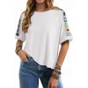 imageDokotoo Womens Shirts Casual 2026 Beach Trendy Casual Summer Oversize Tops Vacation Embroidered BlousesWhite
