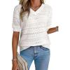 imageDokotoo Womens Casual Short Sleeve Loose Tunic Tops Lightweight Knit Spring Summer Pullover Sweater BlousesWhite