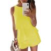 imageDokotoo Womens Elegants Sleeveless Short Rompers 2025 Summer Chiffon JumpsuitsRuffle Yellow 01