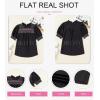 image:imageDokotoo Summer Tops for Women Casual Crewneck Puff Short Sleeve Boho Pleated Shirts Embroidered Blouses TunicBlack