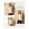 image:imageDokotoo Summer Tops for Women Casual Crewneck Puff Short Sleeve Boho Pleated Shirts Embroidered Blouses TunicWhite