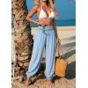 image:imageDokotoo Beach Pants for Womens Vacation Summer Outfits Smocked Waist Harem Boho Flowy Wide Leg Hippie Pants with PocketsBeau Blue