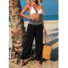 image:imageDokotoo Beach Pants for Womens Vacation Summer Outfits Smocked Waist Harem Boho Flowy Wide Leg Hippie Pants with PocketsBlack