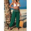 image:imageDokotoo Beach Pants for Womens Vacation Summer Outfits Smocked Waist Harem Boho Flowy Wide Leg Hippie Pants with PocketsDark Green