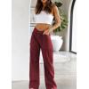 image:imageDokotoo Corduroy Cargo Pants Women Wide Leg Baggy High Waisted with 6 Pockets Casual Pants Basic Womens ClothingRed 6