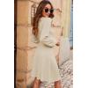 image:imageDokotoo Dresses for Women Trendy V Neck Knit A Line Long Sleeve Dress Sweater DressA1 Apricot