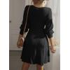 image:imageDokotoo Dresses for Women Trendy V Neck Knit A Line Long Sleeve Dress Sweater DressA1 Black