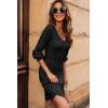 image:imageDokotoo Dresses for Women Trendy V Neck Knit A Line Long Sleeve Dress Sweater DressA1 Black