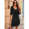 image:imageDokotoo Dresses for Women Trendy V Neck Knit A Line Long Sleeve Dress Sweater DressA1 Black