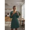 image:imageDokotoo Dresses for Women Trendy V Neck Knit A Line Long Sleeve Dress Sweater DressMist Green