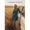image:imageDokotoo Dresses for Women Trendy V Neck Knit A Line Long Sleeve Dress Sweater DressMist Green