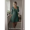 image:imageDokotoo Dresses for Women Trendy V Neck Knit A Line Long Sleeve Dress Sweater DressMist Green