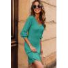 image:imageDokotoo Dresses for Women Trendy V Neck Knit A Line Long Sleeve Dress Sweater DressSea Green