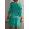 image:imageDokotoo Dresses for Women Trendy V Neck Knit A Line Long Sleeve Dress Sweater DressSea Green