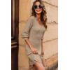 image:imageDokotoo Dresses for Women Trendy V Neck Knit A Line Long Sleeve Dress Sweater DressSimply Taupe