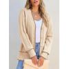 image:imageDokotoo Short Cardigans for Women Color Blocked 2024 Fall Fashion Button Down Sweaters Winter Coats with PocketsApricot