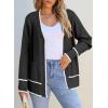 image:imageDokotoo Short Cardigans for Women Color Blocked 2024 Fall Fashion Button Down Sweaters Winter Coats with PocketsBlack
