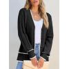 image:imageDokotoo Short Cardigans for Women Color Blocked 2024 Fall Fashion Button Down Sweaters Winter Coats with PocketsBlack