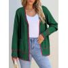 image:imageDokotoo Short Cardigans for Women Color Blocked 2024 Fall Fashion Button Down Sweaters Winter Coats with PocketsBlackish Green
