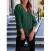 image:imageDokotoo Short Cardigans for Women Color Blocked 2024 Fall Fashion Button Down Sweaters Winter Coats with PocketsBlackish Green