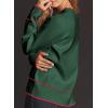 image:imageDokotoo Short Cardigans for Women Color Blocked 2024 Fall Fashion Button Down Sweaters Winter Coats with PocketsBlackish Green