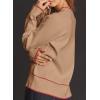 image:imageDokotoo Short Cardigans for Women Color Blocked 2024 Fall Fashion Button Down Sweaters Winter Coats with PocketsLight French Beige