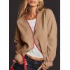 image:imageDokotoo Short Cardigans for Women Color Blocked 2024 Fall Fashion Button Down Sweaters Winter Coats with PocketsLight French Beige