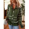image:imageDokotoo Womens 2024 Fall Long Sleeve Striped Sweater Open Front Chunky Cable Knit Cardigans Sweaters Button Outerwear Coats