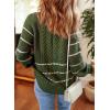 image:imageDokotoo Womens 2024 Fall Long Sleeve Striped Sweater Open Front Chunky Cable Knit Cardigans Sweaters Button Outerwear Coats