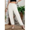image:imageDokotoo Womens Baggy Wide Leg Pants Drawstrings Cuffs Elastic Waisted Loose Palazzo Casual Harem Pants with Pockets