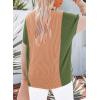 image:imageDokotoo Womens Casual Color Block Knitted Long Sleeve Shirts for Women Loose V Neck Button Down Pullover Blouses TopsOrange