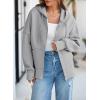 image:imageDokotoo Womens Casual Drawstring Zip Up Thick Hoodies Long Sleeve Fleece Sweatshirts Solid Jacket Coat with Pockets