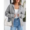 image:imageDokotoo Womens Casual Drawstring Zip Up Thick Hoodies Long Sleeve Fleece Sweatshirts Solid Jacket Coat with Pockets
